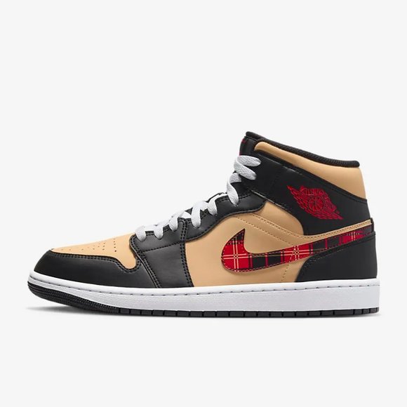 Air Jordan 1 Mid SE Men's Black/Sesame/Red Sneakers - USA Size:11 - New in Box - Picture 11 of 15